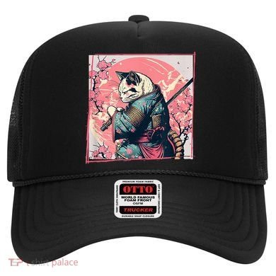 Japanese Art Cat Ninja Ukiyo E Anime Style Samurai Cat Hat