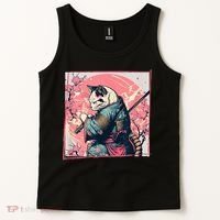 Japanese Art Cat Ninja Ukiyo E Anime Style Samurai Cat Tank Top thumb 2
