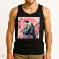 Japanese Art Cat Ninja Ukiyo E Anime Style Samurai Cat Tank Top thumb 3