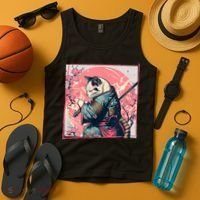 Japanese Art Cat Ninja Ukiyo E Anime Style Samurai Cat Tank Top thumb 4