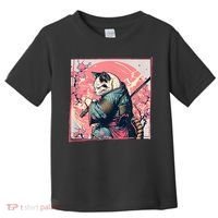 Japanese Art Cat Ninja Ukiyo E Anime Style Samurai Cat Toddler T-Shirt thumb 0
