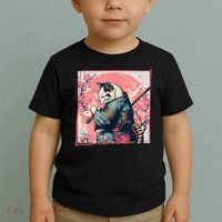 Japanese Art Cat Ninja Ukiyo E Anime Style Samurai Cat Toddler T-Shirt thumb 2