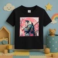 Japanese Art Cat Ninja Ukiyo E Anime Style Samurai Cat Toddler T-Shirt thumb 3