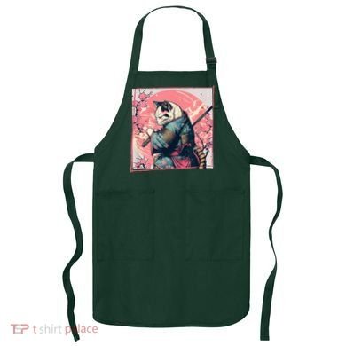 Japanese Art Cat Ninja Ukiyo E Anime Style Samurai Cat Apron