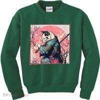 Japanese Art Cat Ninja Ukiyo E Anime Style Samurai Cat Kids Sweatshirt thumb 0