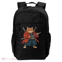 Japanese Art Cat Ninja Ukiyo-e Anime Style Samurai Cat Backpack thumb 0