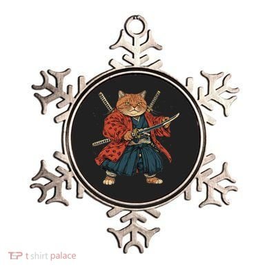 Japanese Art Cat Ninja Ukiyo-e Anime Style Samurai Cat Ornament