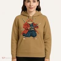 Japanese Art Cat Ninja Ukiyo-e Anime Style Samurai Cat Hoodie thumb 5