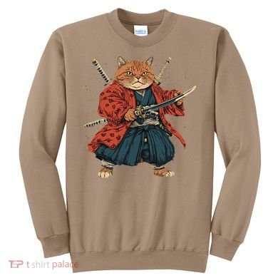 Japanese Art Cat Ninja Ukiyo-e Anime Style Samurai Cat Sweatshirt