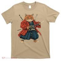 Japanese Art Cat Ninja Ukiyo-e Anime Style Samurai Cat T-Shirt thumb 0