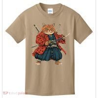 Japanese Art Cat Ninja Ukiyo-e Anime Style Samurai Cat Kids T-Shirt thumb 0
