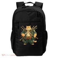 Japanese Art Cat Ninja Ukiyo-e Anime Style Samurai Cat Backpack thumb 0