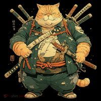 Japanese Art Cat Ninja Ukiyo-e Anime Style Samurai Cat Coffee Mug thumb 5