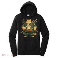 Japanese Art Cat Ninja Ukiyo-e Anime Style Samurai Cat Women's Hoodie thumb 0