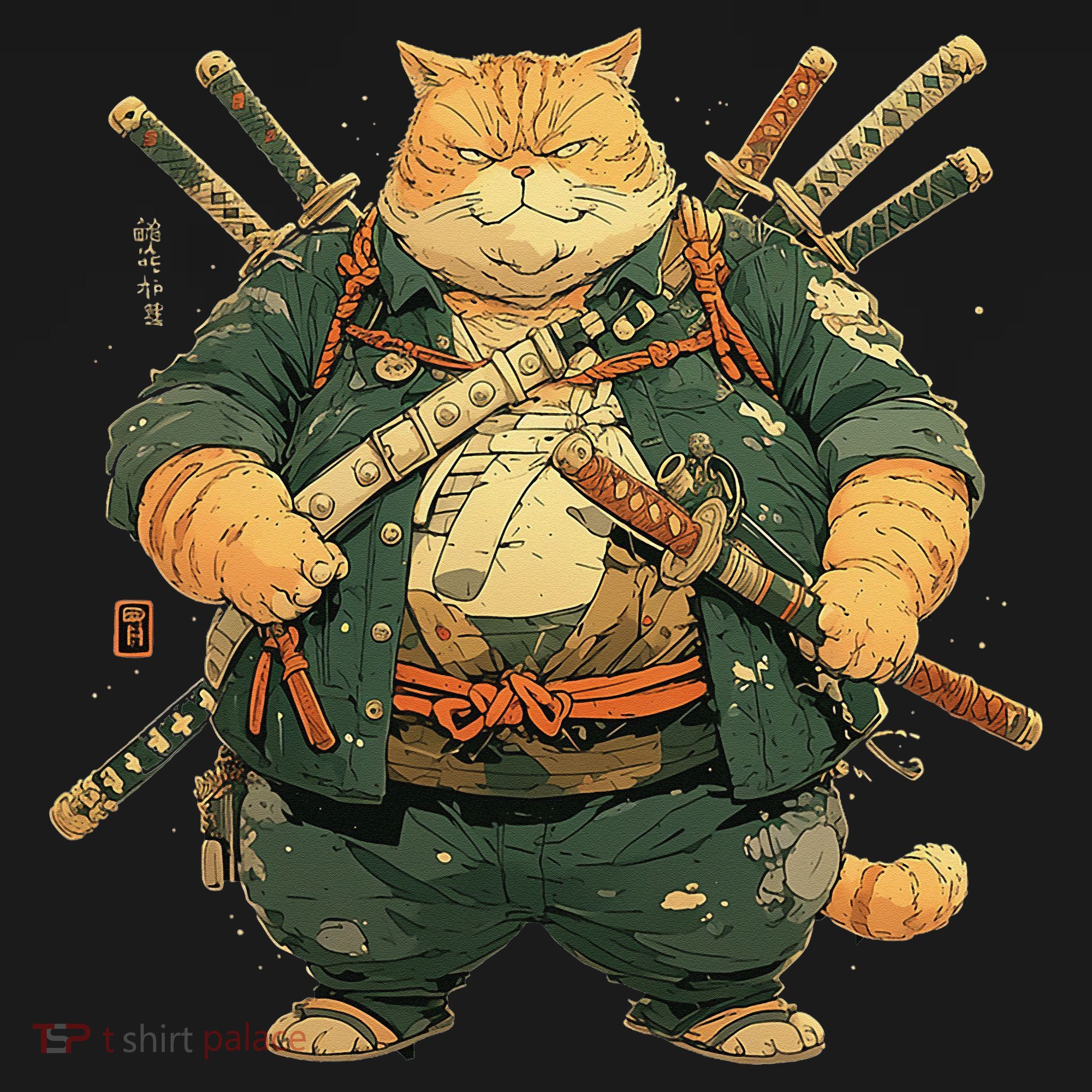 Japanese Art Cat Ninja Ukiyo-e Anime Style Samurai Cat Visor