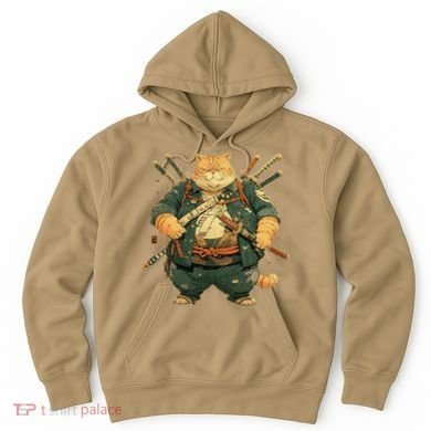 Japanese Art Cat Ninja Ukiyo-e Anime Style Samurai Cat Hoodie