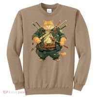 Japanese Art Cat Ninja Ukiyo-e Anime Style Samurai Cat Sweatshirt thumb 0