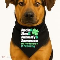 Jack Jim Johnny Jameson The Four Fathers Of St Patrick's Day USA-Made Doggie Bandana thumb 1