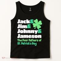 Jack Jim Johnny Jameson The Four Fathers Of St Patrick's Day Tank Top thumb 2