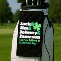 Jack Jim Johnny Jameson The Four Fathers Of St Patrick's Day Golf Towel thumb 2
