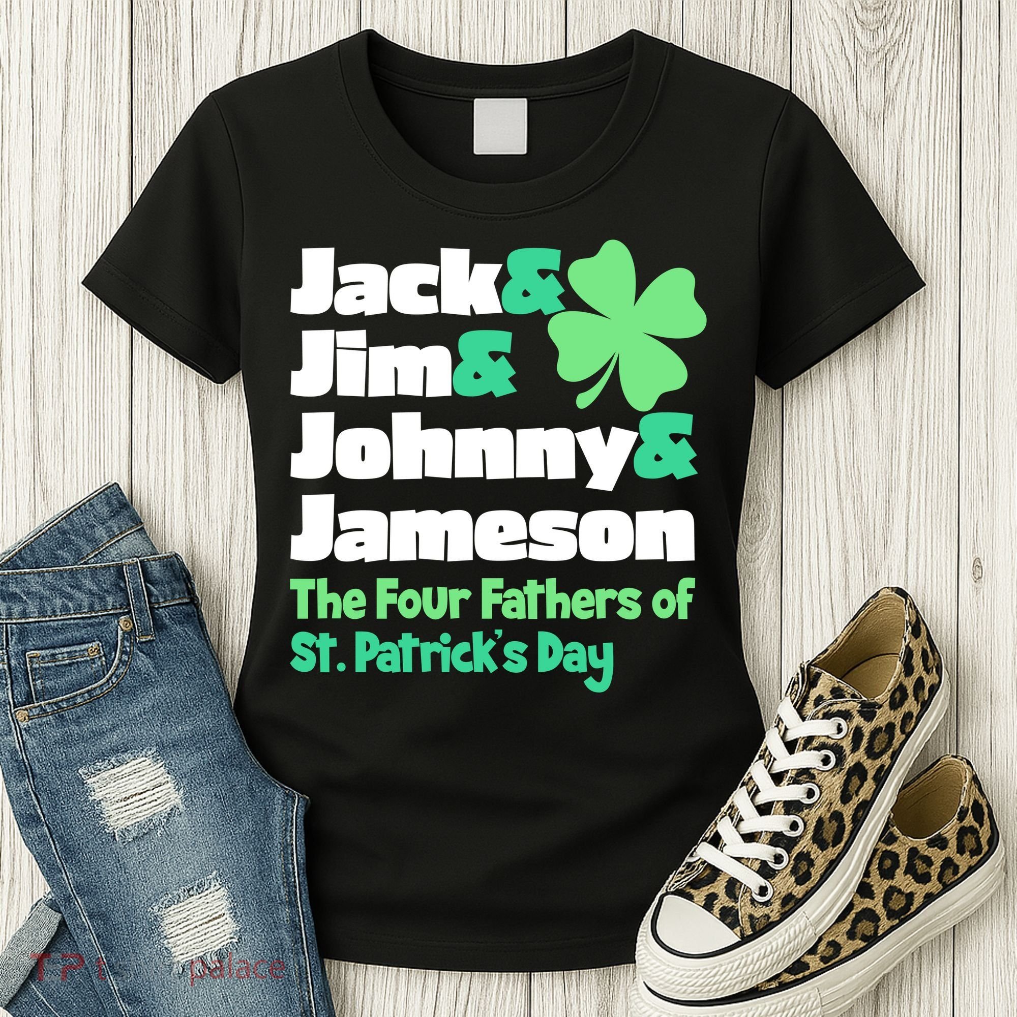 Jack Jim Johnny Jameson The Four Fathers Of St Patrick's Day Women's T-Shirt