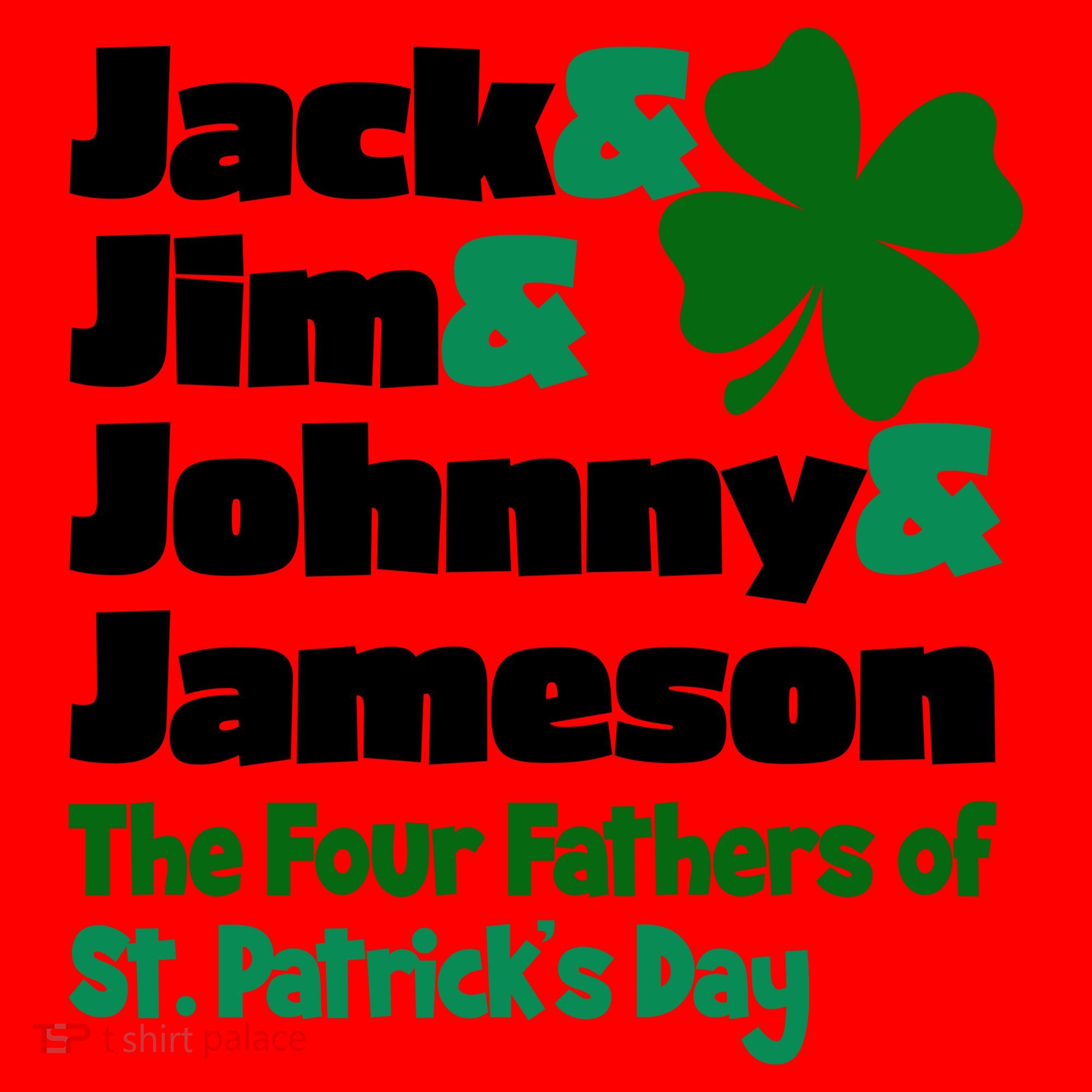 Jack Jim Johnny Jameson The Four Fathers Of St Patrick's Day Santa Hat