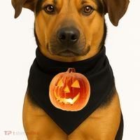 Jack o Lantern USA-Made Doggie Bandana thumb 1