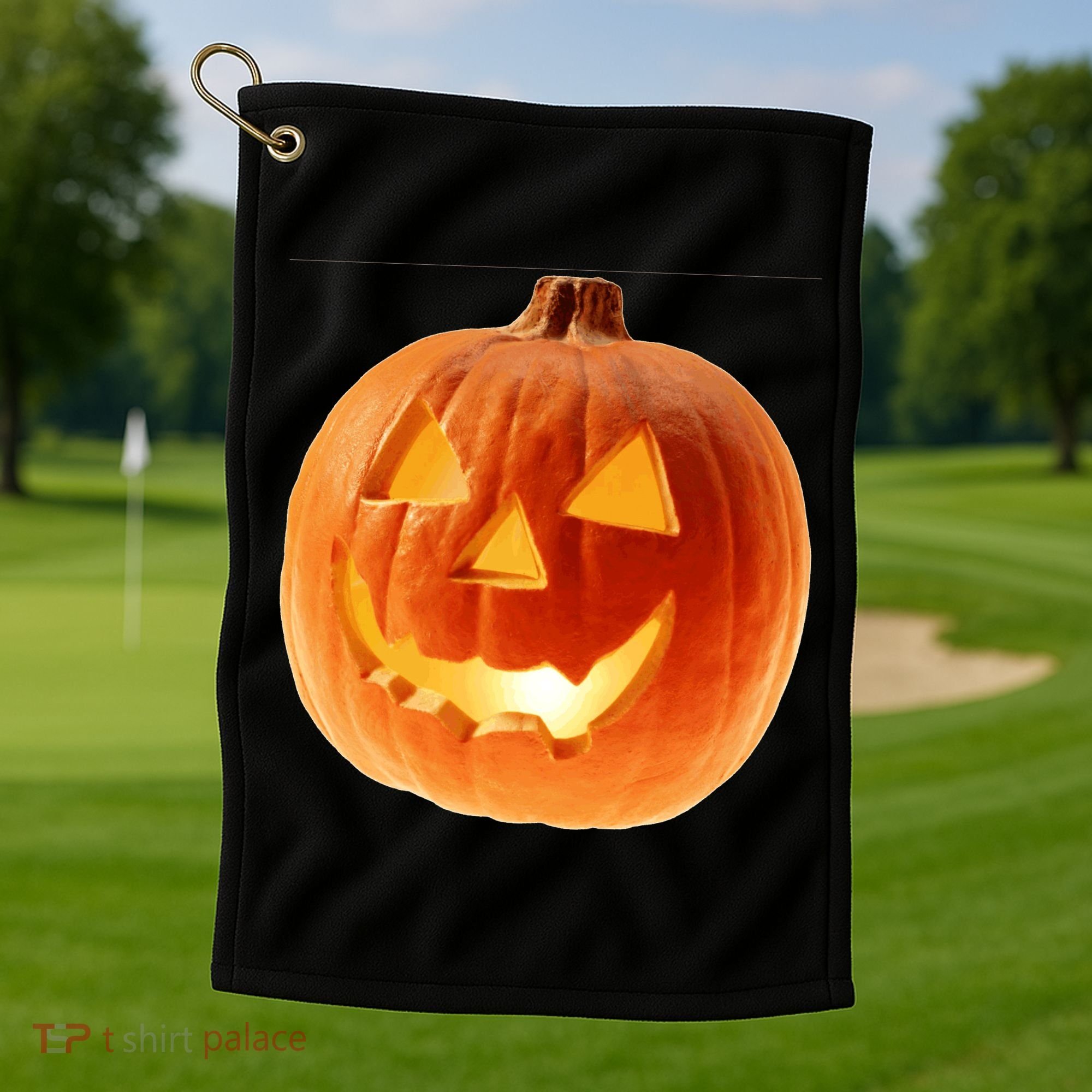Jack o Lantern Golf Towel