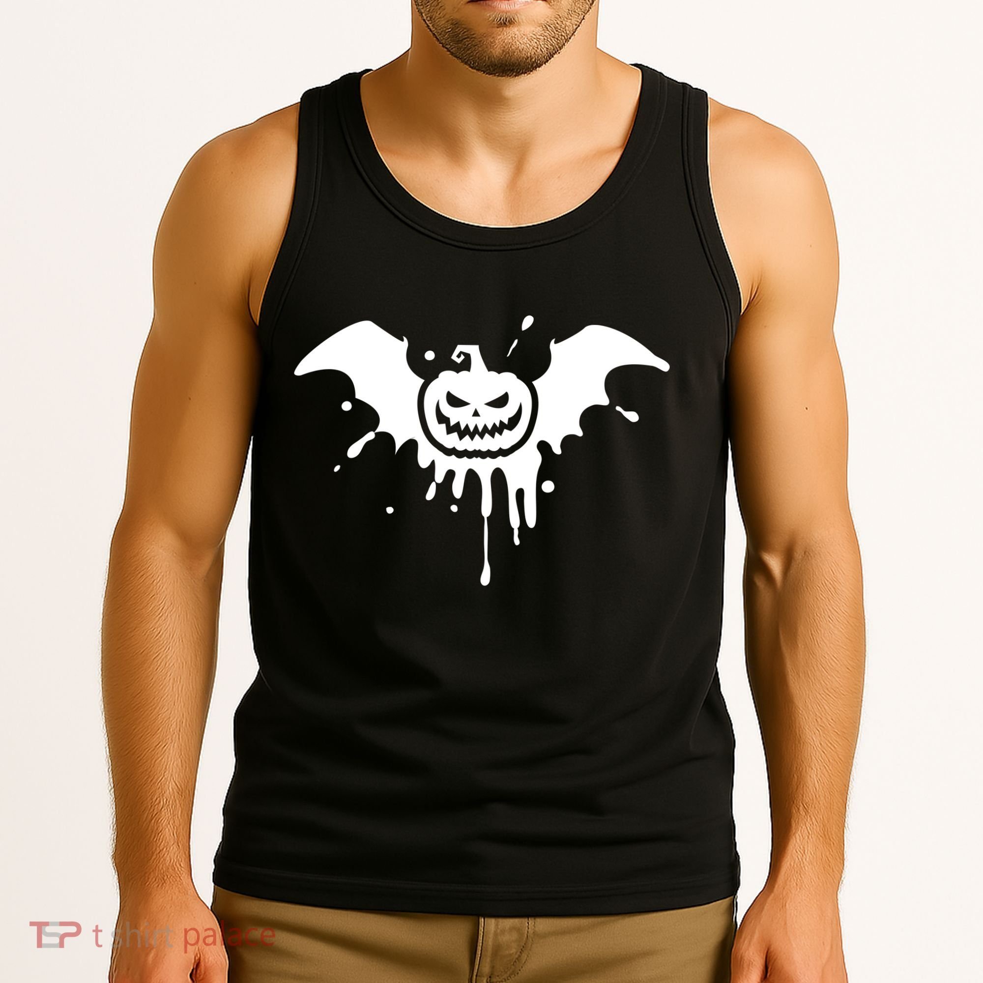 Jack O Lantern Bat Tank Top
