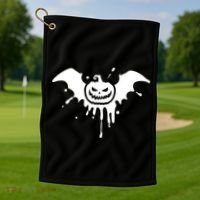 Jack O Lantern Bat Golf Towel thumb 1