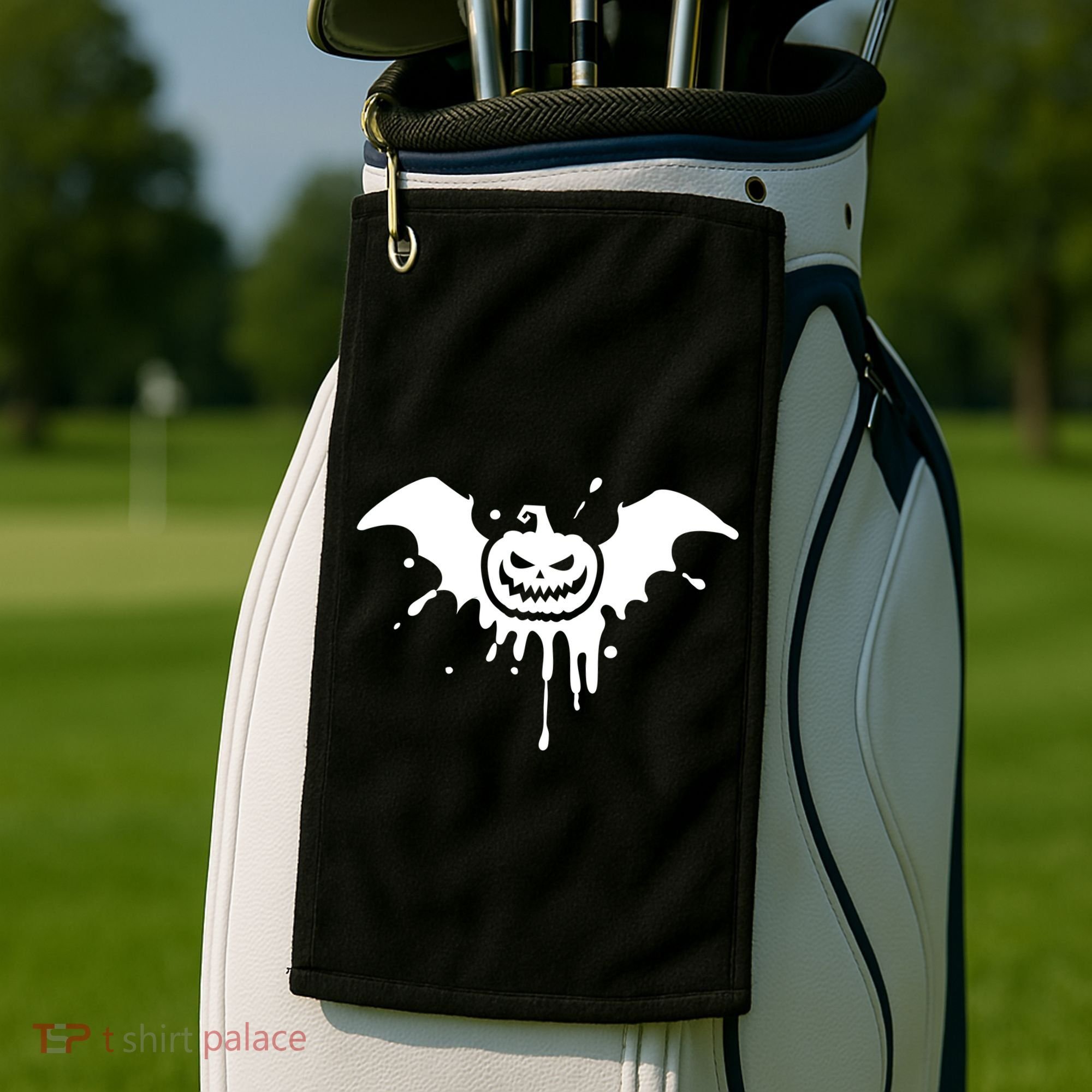 Jack O Lantern Bat Golf Towel