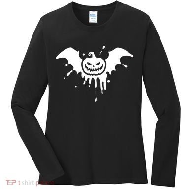 Jack O Lantern Bat Women's Long Sleeve Shirt