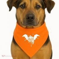 Jack O Lantern Bat USA-Made Doggie Bandana thumb 1