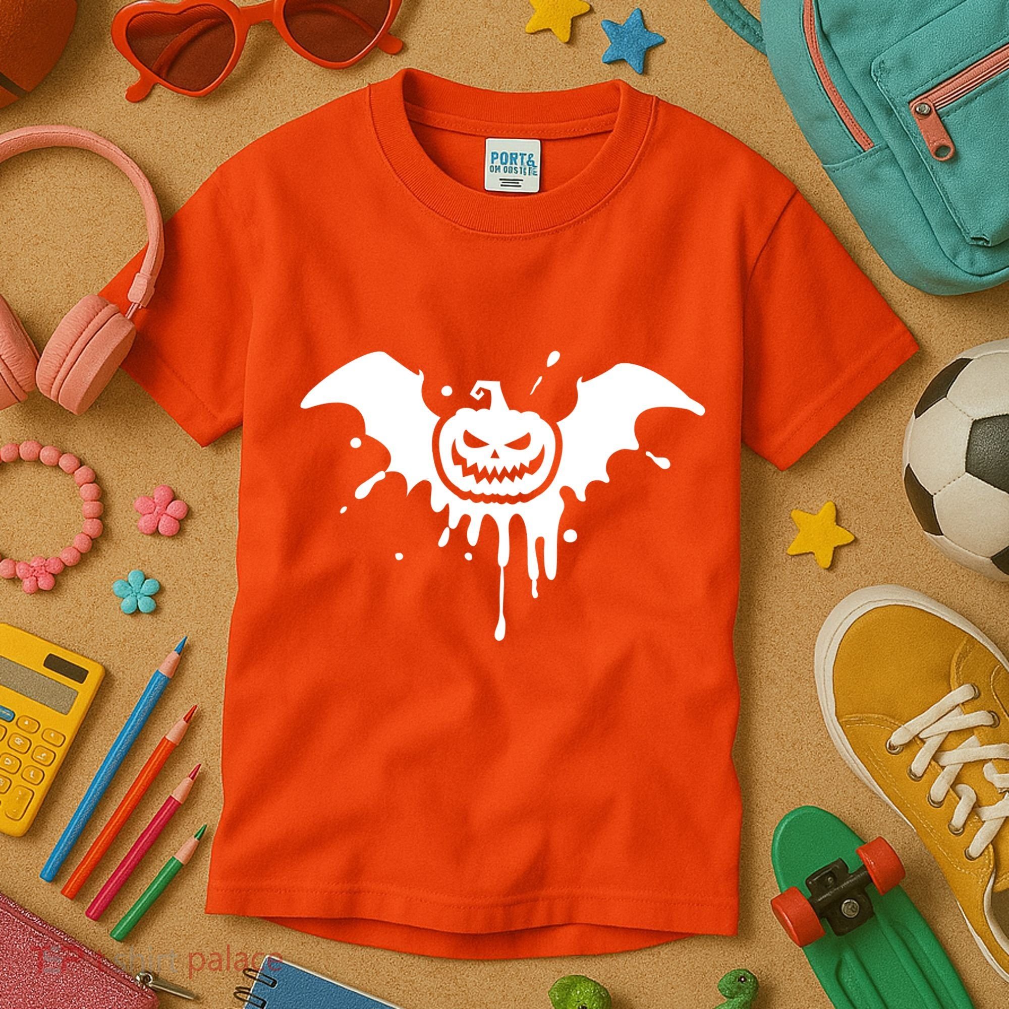 Jack O Lantern Bat Kids T-Shirt
