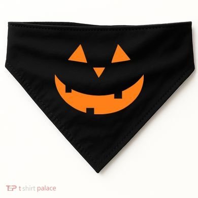 Jack o Lantern Pumpkin Face USA-Made Doggie Bandana