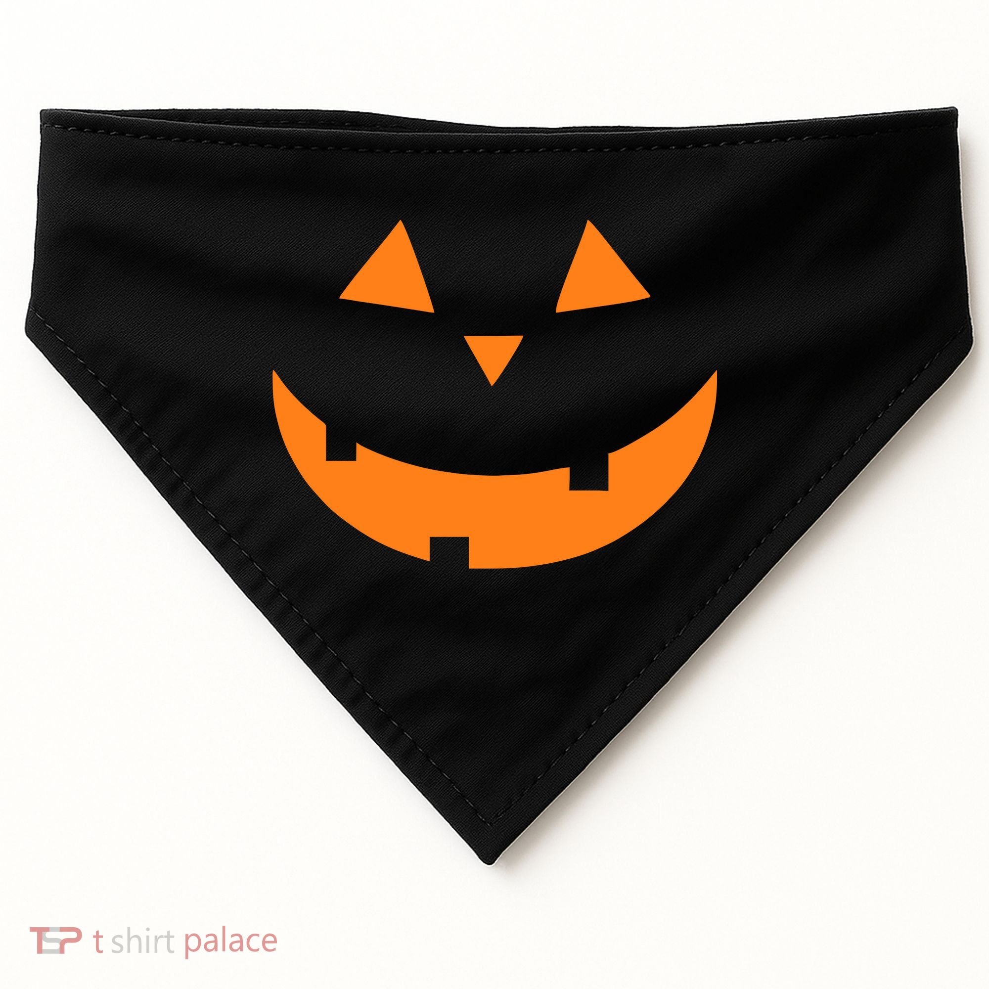 Jack o Lantern Pumpkin Face USA-Made Doggie Bandana