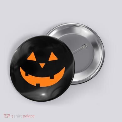 Jack o Lantern Pumpkin Face Button