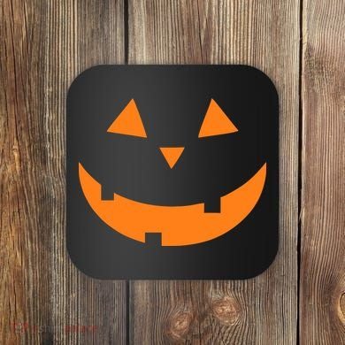 Jack o Lantern Pumpkin Face Coaster