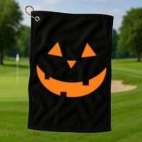 Jack o Lantern Pumpkin Face Golf Towel thumb 1
