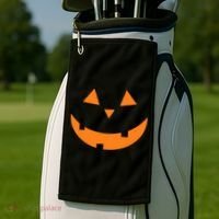 Jack o Lantern Pumpkin Face Golf Towel thumb 2