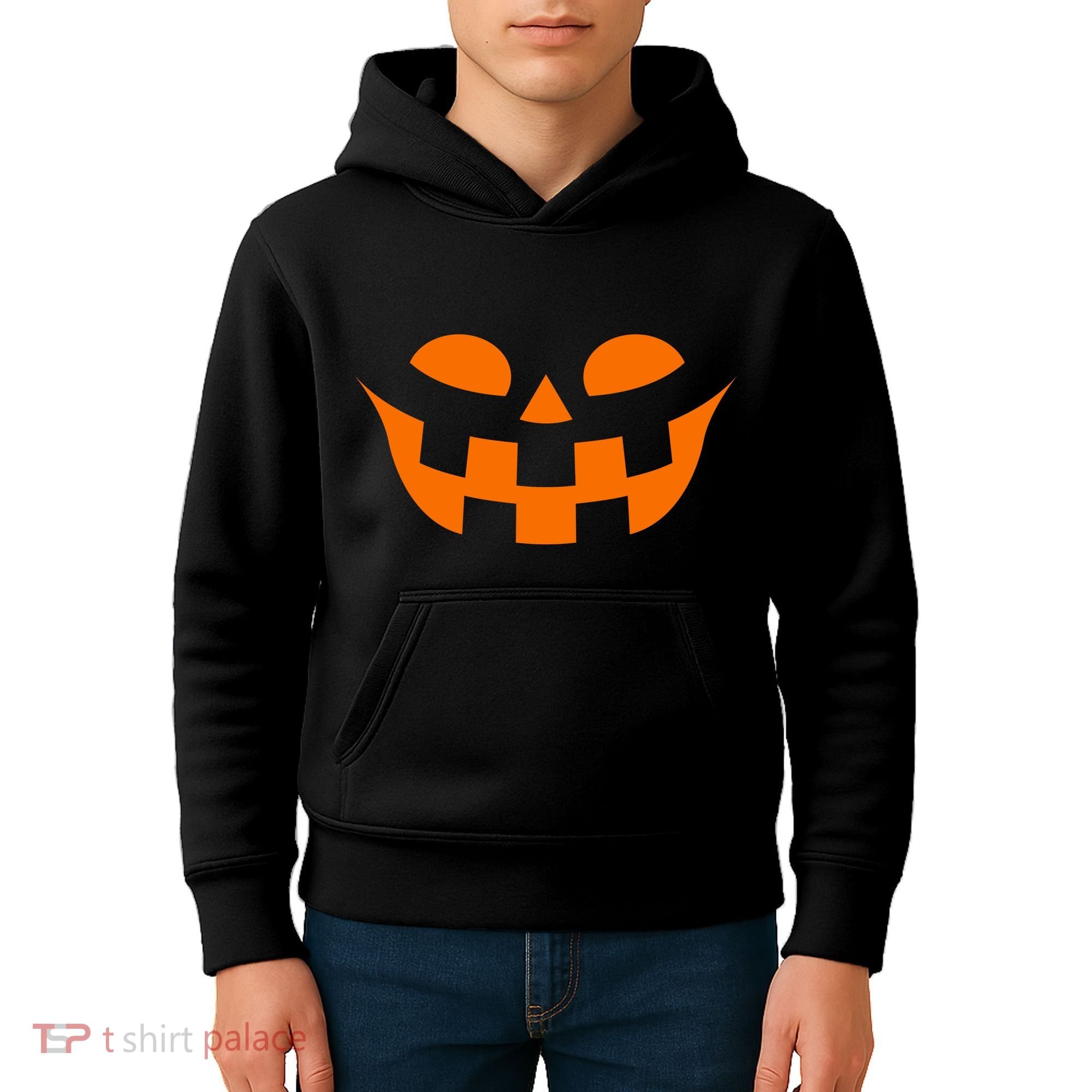Jack O Lantern Scary Spookey Face Kids Hoodie