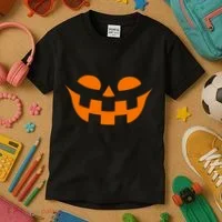Jack O Lantern Scary Spookey Face Kids T-Shirt thumb 3