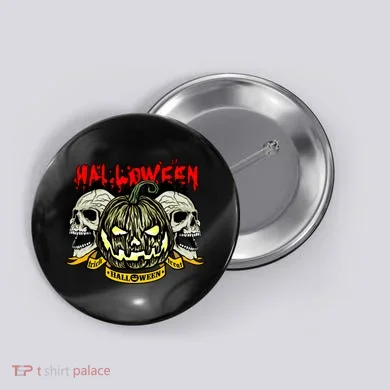Jack o Lantern Skulls Halloween Button