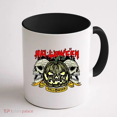 Jack o Lantern Skulls Halloween Coffee Mug back