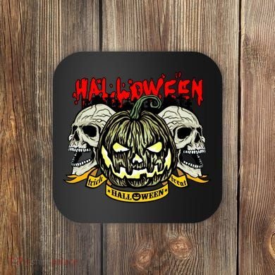 Jack o Lantern Skulls Halloween Coaster