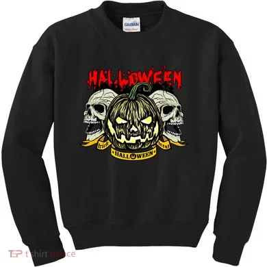 Jack o Lantern Skulls Halloween Kids Sweatshirt