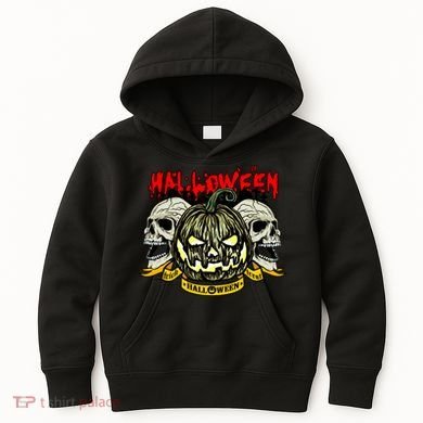 Jack o Lantern Skulls Halloween Kids Hoodie