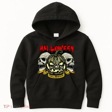 Jack o Lantern Skulls Halloween Kids Hoodie