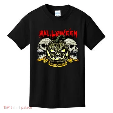 Jack o Lantern Skulls Halloween Kids T-Shirt