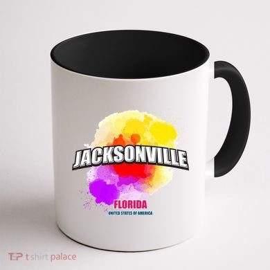 Jacksonville Colorful Retro Logo Coffee Mug back